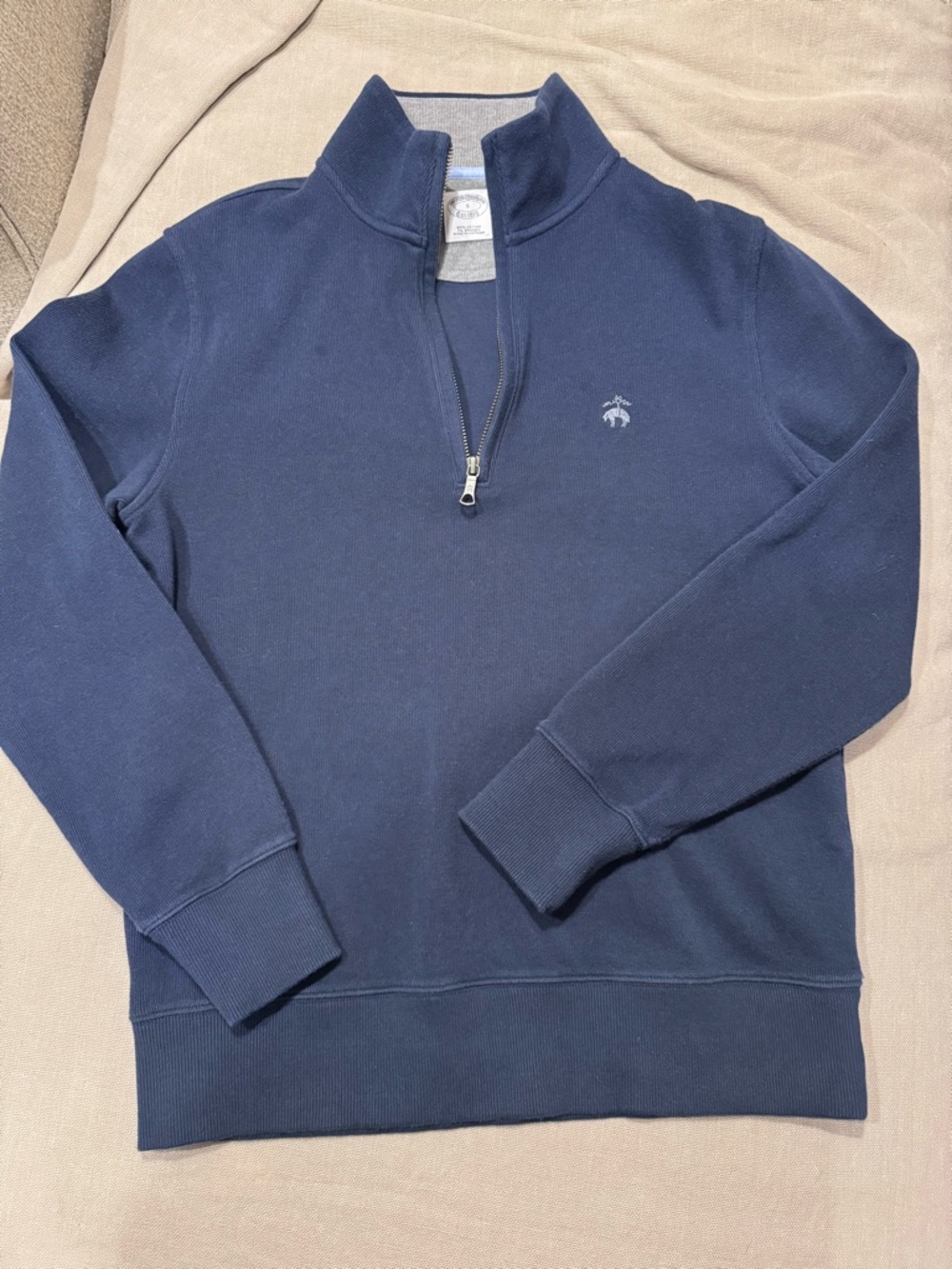 Brooks Brothers - Men's - Preppy Quarter-Zip Pullover - Navy - Small